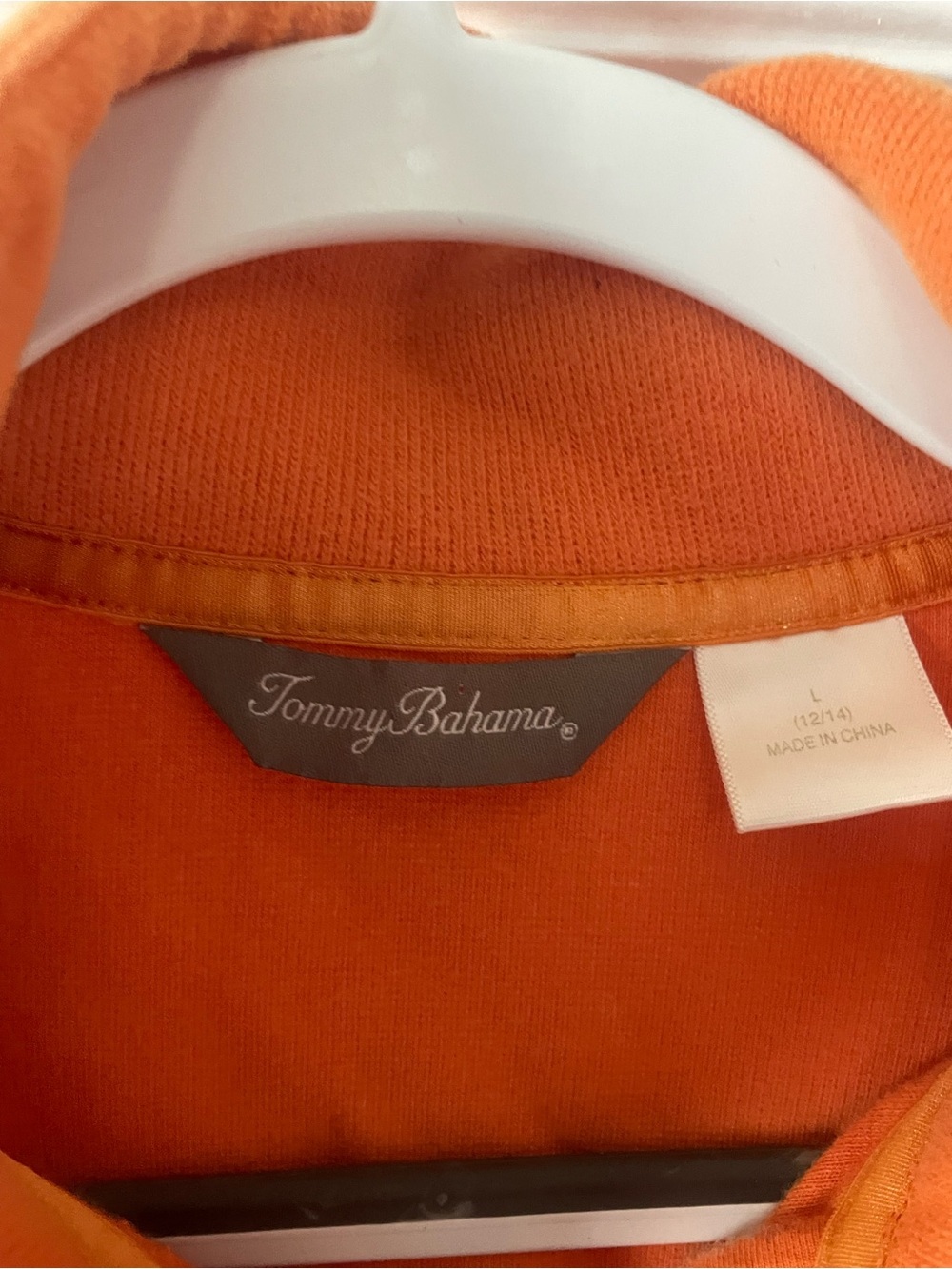 Tommy Bahama Women’s Orange Full-Zip Fleece Jacket Large - Picture 3 of 4